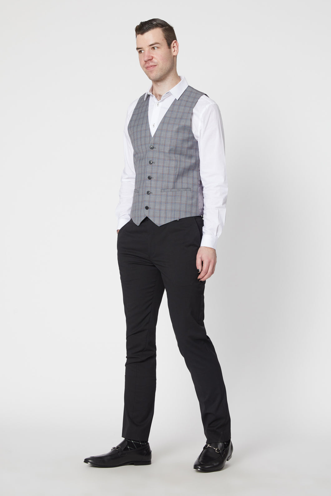 WAIST COATTROUSER GREY COLOR WITH WHITE SHIRT AND MATCHING TIE