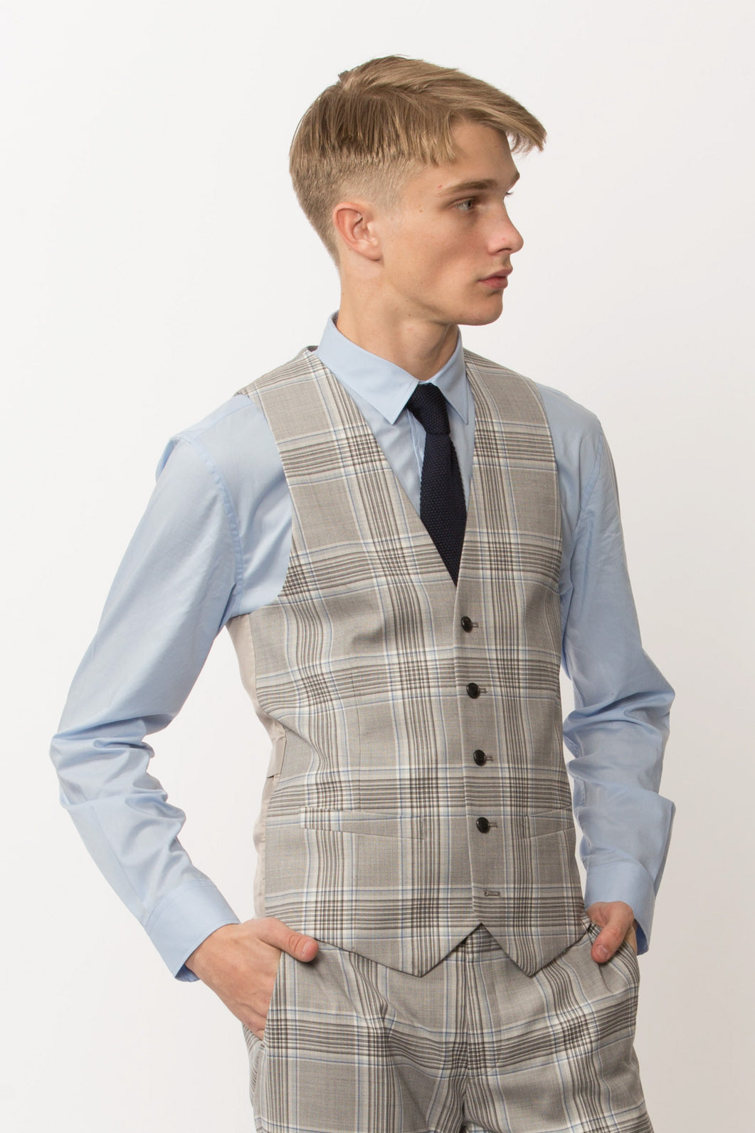 Grey on sale check waistcoat